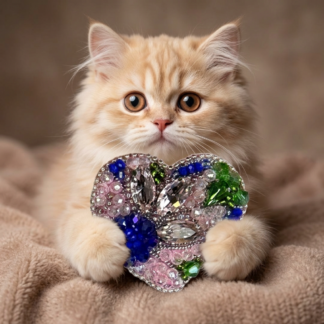 Blue Silver Crystal Heart Brooch, Marquise Crystal Beaded Heart Pin, Handmade Elegant Heart Jewelry, Sapphire Gift